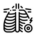 Arthritis of rib-sternum joint icon vector outline illustration