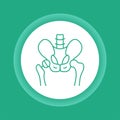 Arthroplasty color button icon. Hip replacement implant