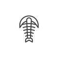 Arthropod fossil outline icon