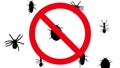 Arthropods in prohibition sign