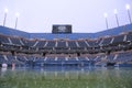 Arthur Ashe Stadium during rain delay at US Open 2014 at Billie Jean King National Tennis Center Royalty Free Stock Photo