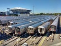 Arthur Ashe Tennis Stadium from Corona Rail Yard, New York, USA