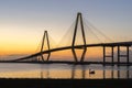 Arthur Ravenel Jr. Bridge at Dusk Royalty Free Stock Photo