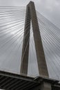 Arthur Ravenel Jr. Bridge tower viewed from the Cooper river in Charleston Royalty Free Stock Photo