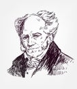 Arthur Schopenhauer vector sketch illustration portrait