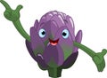 Artichoke Character Presenting Something