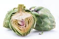 Artichoke flower edible buds isolated on white background Royalty Free Stock Photo