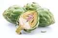 Artichoke flower edible buds isolated on white background Royalty Free Stock Photo