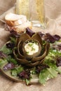 Artichoke hollandaise Royalty Free Stock Photo