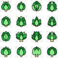 Artichoke icons set vector flat Royalty Free Stock Photo