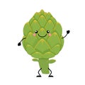 Artichoke vector illustration in flat style isolated on white