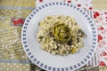 Risotto with artichokes and taleggio cheese Royalty Free Stock Photo