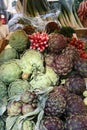 Artichokes in a market