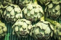 Artichokes on a market stall Royalty Free Stock Photo