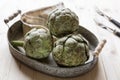 Artichokes on a plate Royalty Free Stock Photo