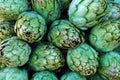 Artichokes for sale at a market stall Royalty Free Stock Photo