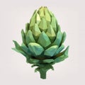 Low Poly Artichoke With Realistic Details In Hatecore Style