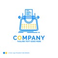 Article, blog, story, typewriter, writer Blue Yellow Business Lo