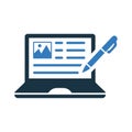 Article, blog, writing icon. Editable vector graphics.