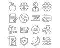 Article, Copyrighter and Feather icons. Algorithm, Feedback and Check investment signs. Vector