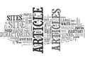 Article Directories Are A Popular Form Of Web Directory Word Cloud Royalty Free Stock Photo