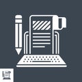 Article Submission Related Vector Glyph Icon.
