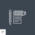 Article Submission Related Vector Thin Line Icon.