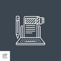 Article Submission Related Vector Thin Line Icon.