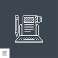 Article Submission Related Vector Thin Line Icon. Royalty Free Stock Photo