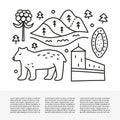 Article template with doodle outline finland icons.