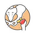 articular cartilage gout color icon vector illustration