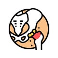 articular cartilage gout color icon vector illustration