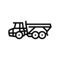 articulated hauler construction vehicle line icon vector illustration