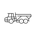 articulated hauler construction vehicle line icon vector illustration