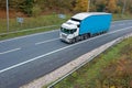 Articulated lorry on the road Royalty Free Stock Photo