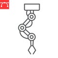 Articulated robot line icon