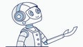 Articulated Robot Presenting Hand Gesture, vector design Generative AI Royalty Free Stock Photo