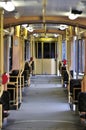 Articulated tram interior