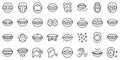 Articulation icons set outline vector. Childhood development