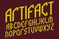 Artifact alphabet. Ancient style font. Isolated english alphabet