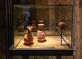 Artifacts from the Phoeniciane period on display at the Templar fortress in the Acre old city in northern Israel