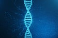 Artifical intelegence DNA molecule. DNA is converted into a binary code. Concept binary code genome. Abstract technology