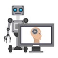 Artifical intelligence icons concept cartoon