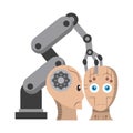 Artifical intelligence icons concept cartoon