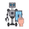 Artifical intelligence icons concept cartoon