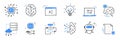 Artificial ai brain icon. Ai machine digital robot hand drawn doodle line icon. Artificial brain algorithm machine Royalty Free Stock Photo