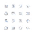 Artificial analysis line icons collection. Automation, Algorithms, Machine Learning, Deep Learning, Neural Nerks, Data