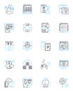Artificial analytics linear icons set. Prediction, Optimization, Automation, Intelligence, Accuracy, Efficiency Royalty Free Stock Photo