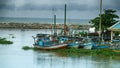 An artificial bay and small fishing schooners