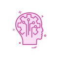 Artificial brain circuit intelligence icon vector design Royalty Free Stock Photo